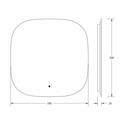 Зеркало с подсветкой Defesto OPTI DF 2858R 50х50 подвесное - фото 2