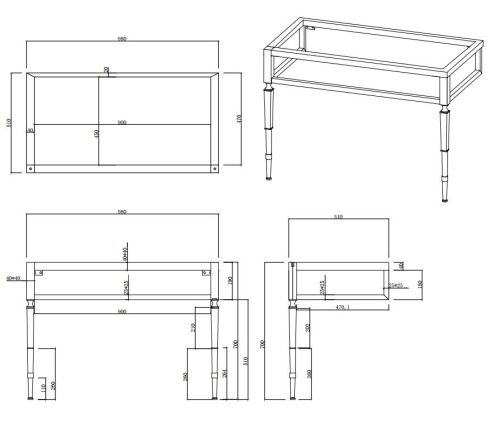 Консоль под раковину Armadi Art Vogue 890-CR 100х50 подвесная цвет хром - фото 2