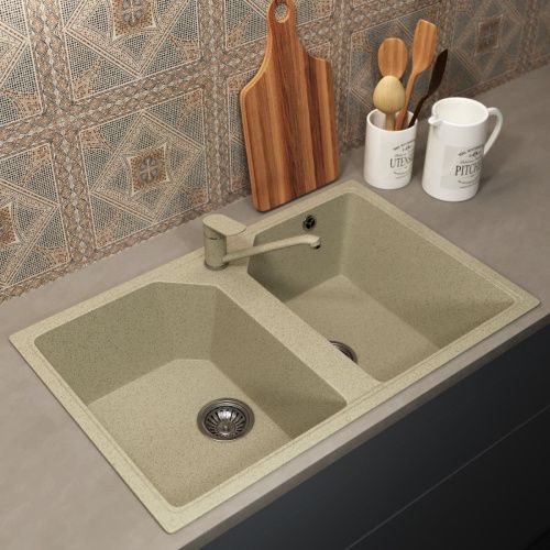 Кухонная мойка Uperwood ECON UPD-402 4010202113 75х50 цвет бежевый поверхность матовая - фото 2