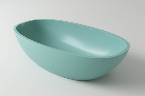 Раковина из искусственного камня Holbi TEFIA 1.02.008.11.3 60х30 накладная цвет голубой