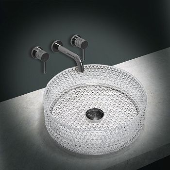 Раковина стеклянная Vincea VBS-5GL01 40х40 накладная цвет прозрачный без отверстий под смеситель