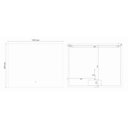 Зеркало с подсветкой и антизапотевателем Grossman PRAGMA-норма BLACK 18100802 100х80 подвесное - фото 4