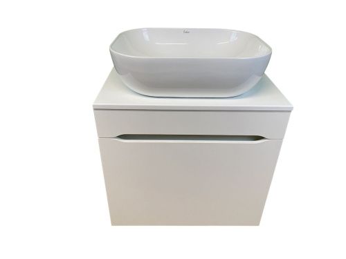 Тумба с раковиной Sintesi STL.W7013_SIN-LVB-APP-403 60х60 подвесная цвет белый - фото 4