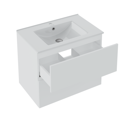Тумба под раковину Runo Палермо 00-00004083 70х50 подвесная цвет белый - фото 3