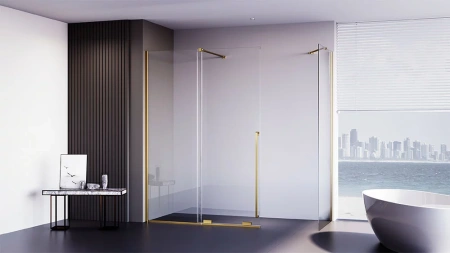 Душевой уголок Veconi Premium Trento PTC50-SP-120100-G-01-C4 120х100 стекло прозрачное профиль золото без поддона