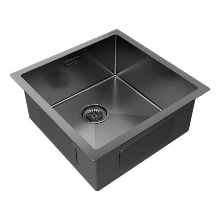 Кухонная мойка Paulmark GERBERG 44 UNI PM214444-GM 40х40 цвет вороненая сталь поверхность брашированная