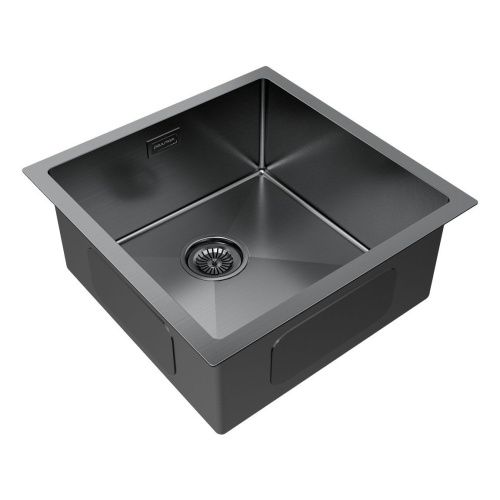 Кухонная мойка Paulmark GERBERG 44 UNI PM214444-GM 40х40 цвет вороненая сталь поверхность брашированная - фото 2