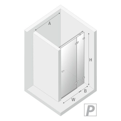 Душевая дверь New Trendy AVEXA EXK-1444 90х200 стекло прозрачное профиль хром - фото 3