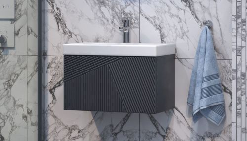 Тумба под раковину Velvex EDGE tp.EDG.9696.60.1Y графит 60х40 подвесная цвет серый - фото 3