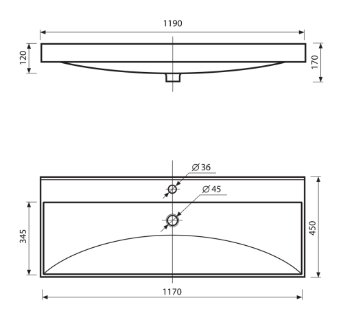 Раковина мебельная из искусственного камня Misty D4019 120 Р-Мис14120-4019Д 120х50 накладная цвет белый - фото 3