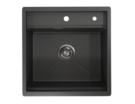 Кухонная мойка Granula Kitchen Space 5051, ЧЕРНЫЙ МАТОВЫЙ 50х50 цвет черный поверхность матовая