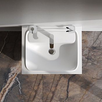 Раковина из искусственного камня Am.Pm Func M8FWPC0600WM 60х50 встраиваемая цвет белый 1 отверстие под смеситель