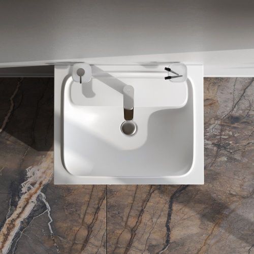 Раковина из искусственного камня Am.Pm Func M8FWPC0600WM 60х50 встраиваемая цвет белый 1 отверстие под смеситель