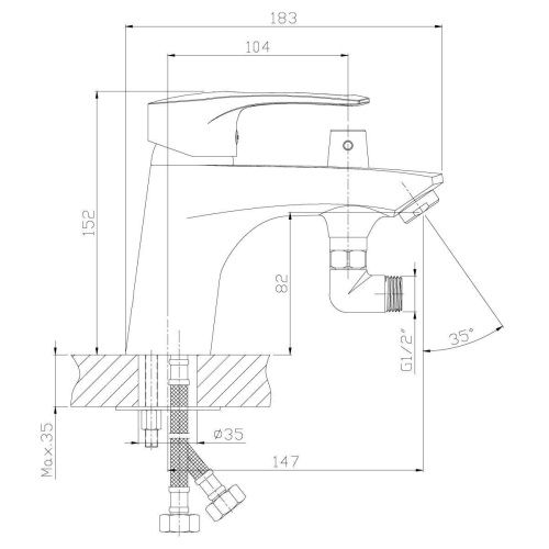 Смеситель Rossinka T T40-38 на борт ванны хром - фото 2