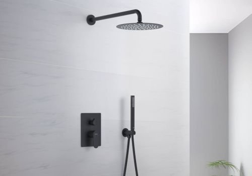 Душевая система Aquatek ОБЕРОН AQ1272MB встраиваемая в стену цвет черный - фото 3