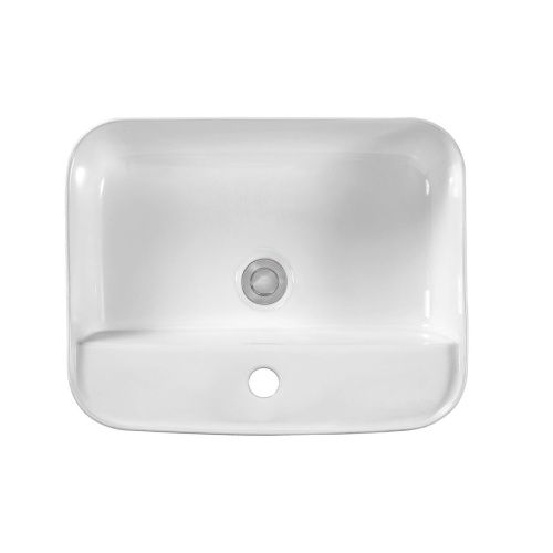 Раковина из сантехнического фарфора Aquatek ВЕГА AQ5506-00 50х40 накладная цвет белый 1 отверстие под смеситель - фото 2