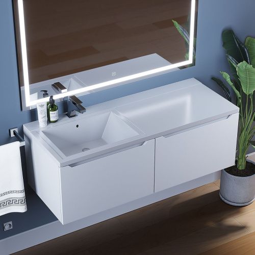 Тумба под раковину Uperwood Tanos 291020263 120х50 подвесная цвет белый - фото 4