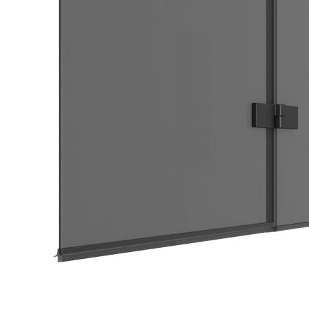 Шторка на ванну Teymi Anni T00281 100х140 стекло тонированное профиль черный ориентация универсальная