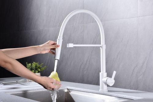 Смеситель для кухни Paulmark HALT Ha214021-WH на мойку белый - фото 5