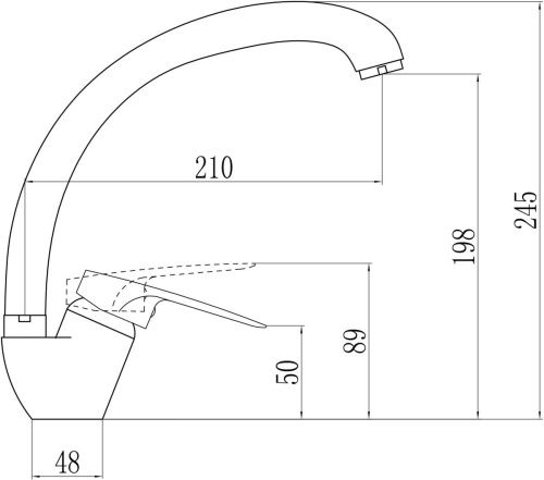 Смеситель для кухни Savol S-T4104-1 на мойку хром - фото 2