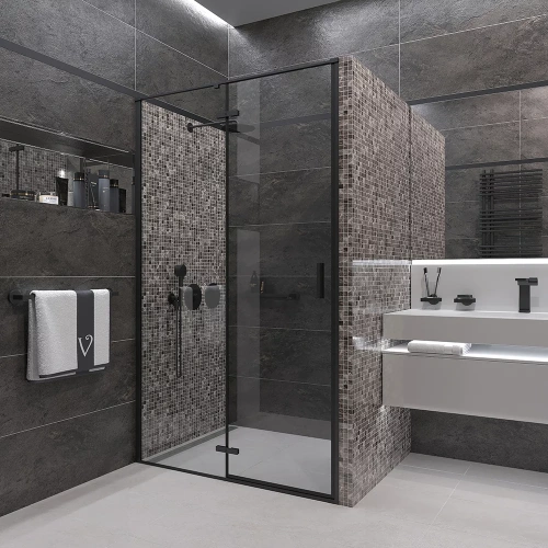 Душевая дверь Veconi Vianno VN73B-120-01-C4 120х195 стекло прозрачное профиль черный