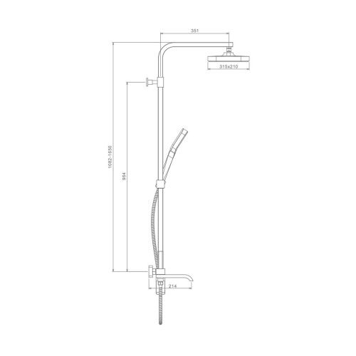 Душевая стойка Raglo R02 R02.24.23 настенная цвет золото - фото 2