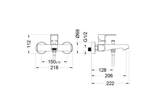 Смеситель для ванны Aquatek Оберон AQ1240BG настенный золото - фото 2