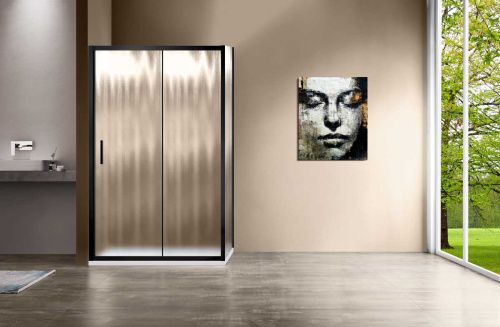 Душевой уголок Vincea Garda VSR-1G9012CHB 120х90 стекло текстурное профиль хром без поддона - фото 2