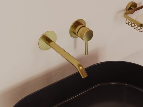 Смеситель для раковины Allen Brau Priority 5.31A03-GB встраиваемый в стену золото - фото 4