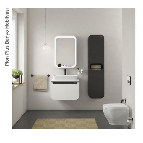 Шкаф-пенал Creavit Pion Plus PN2160.01.GR 40х160 подвесной цвет серый - фото 5