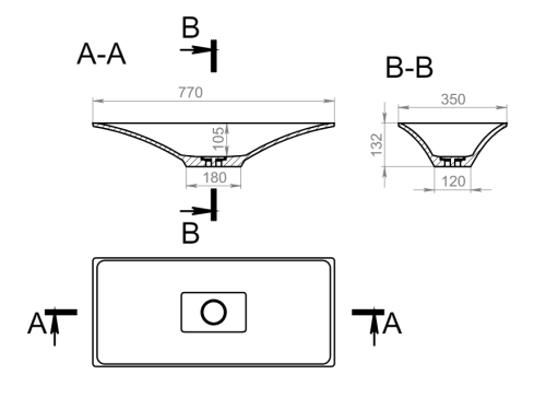 Раковина из искусственного камня Holbi SIRIUS 77 2.02.018.44.4 80х40 накладная цвет серый - фото 2