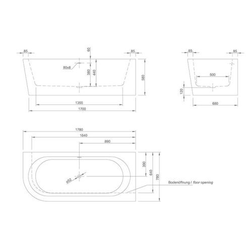 Ванна акриловая Knief Wall 0100-277-L 180х80 встраиваемая прямоугольная - фото 2