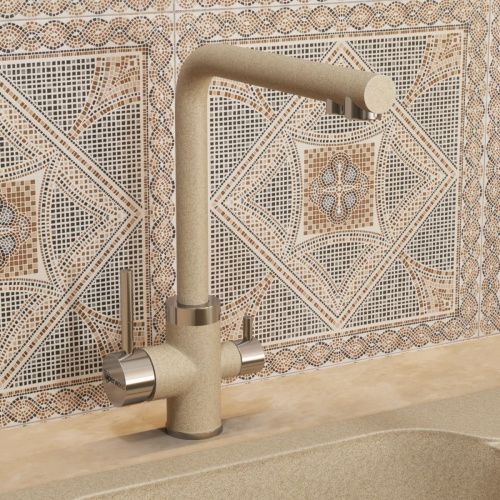 Смеситель для кухни Uperwood Quartz UPD-Q-03-02 UPD-Q-03-02 на мойку бежевый - фото 3