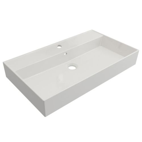 Раковина керамическая Cezares MOLVENO 46 CZR-MIL-80-LVB 80х50 подвесная цвет белый 1 отверстие под смеситель - фото 2