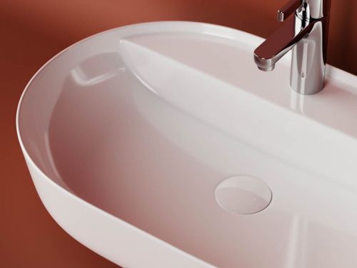 Раковина из сантехнического фарфора Ceramica Nova MODO CN2004 60х50 накладная цвет белый 1 отверстие под смеситель - фото 4