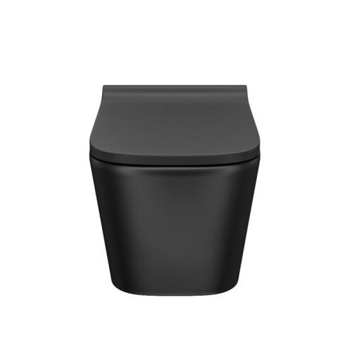 Унитаз подвесной IDDIS Bild BILR2BMi25 черный с сиденьем микролифт безободковый каскадный смыв - фото 2