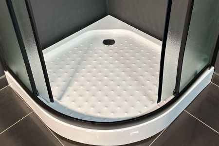 Душевой уголок Royal Bath HK RB90HK-C-BL-Practic 90х90 стекло рифленое профиль черный с поддоном