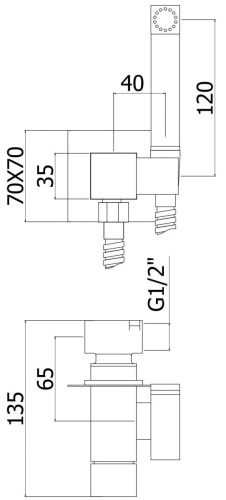 Гигиенический душ со смесителем Paffoni Tweet Square ZDUP112NO черный - фото 2