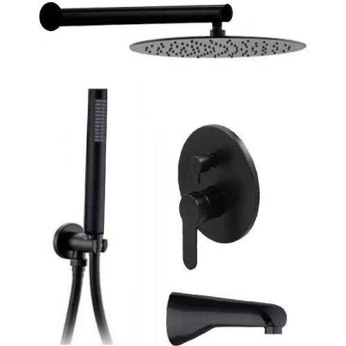 Душевая система ALMAes Marita TVZ-8833 встраиваемая в стену цвет черный - фото 2