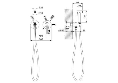 Гигиенический душ Aquatek Европа AQ1319BG золото - фото 3
