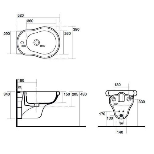Биде подвесное Kerasan Retro 102601*1 цвет белый - фото 2