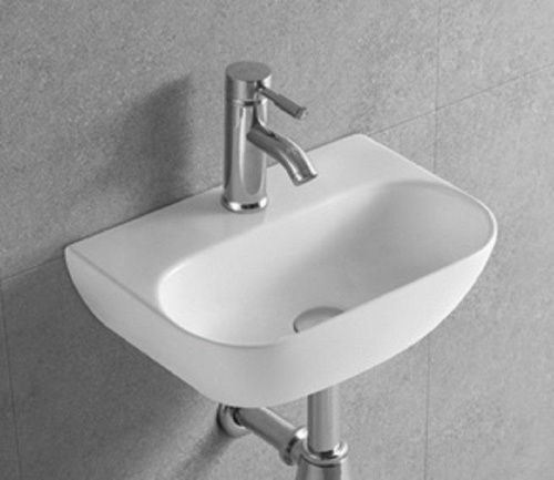 Раковина из сантехнического фаянса CeramaLux 78401 40х30 подвесная цвет белый 1 отверстие под смеситель - фото 2