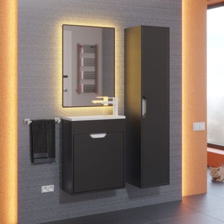 Тумба под раковину Uperwood Modul 2930205360 50х20 подвесная цвет черный