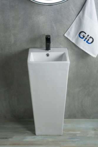 Раковина керамическая Gid Autonomo 81104 30х30 напольная цвет белый 1 отверстие под смеситель - фото 5