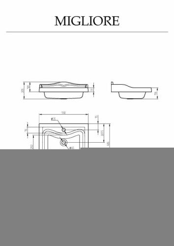 Раковина из сантехнического фаянса Migliore IMPERO 30827 60х50 подвесная цвет белый 1 отверстие под смеситель - фото 2