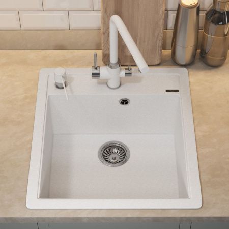 Кухонная мойка Uperwood Quartz Premium UPD-07 3910202124 45х50 цвет белый поверхность матовая