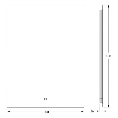 Зеркало с подсветкой Defesto GLOW DF 2507S 60х80 подвесное - фото 2