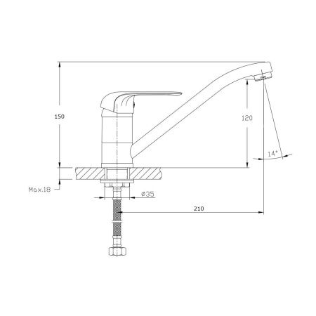 Смеситель для кухни Rush Fiji FI1835-27 на мойку хром
