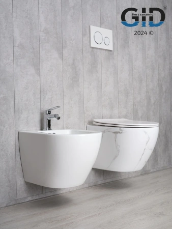 Унитаз подвесной Gid Convexo 62228Y черный с сиденьем микролифт безободковый смыв торнадо