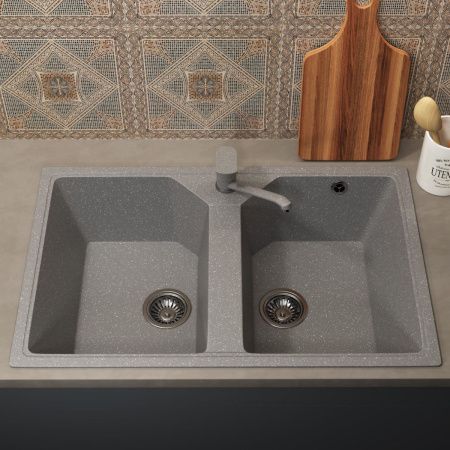 Кухонная мойка Uperwood ECON UPD-402 4010202114 75х50 цвет серый поверхность матовая